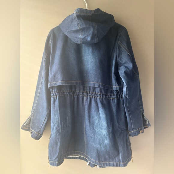 Huidan Denim Hooded Jacket | Women’s Size 8 | Utility Country Western Style - Picture 9 of 12